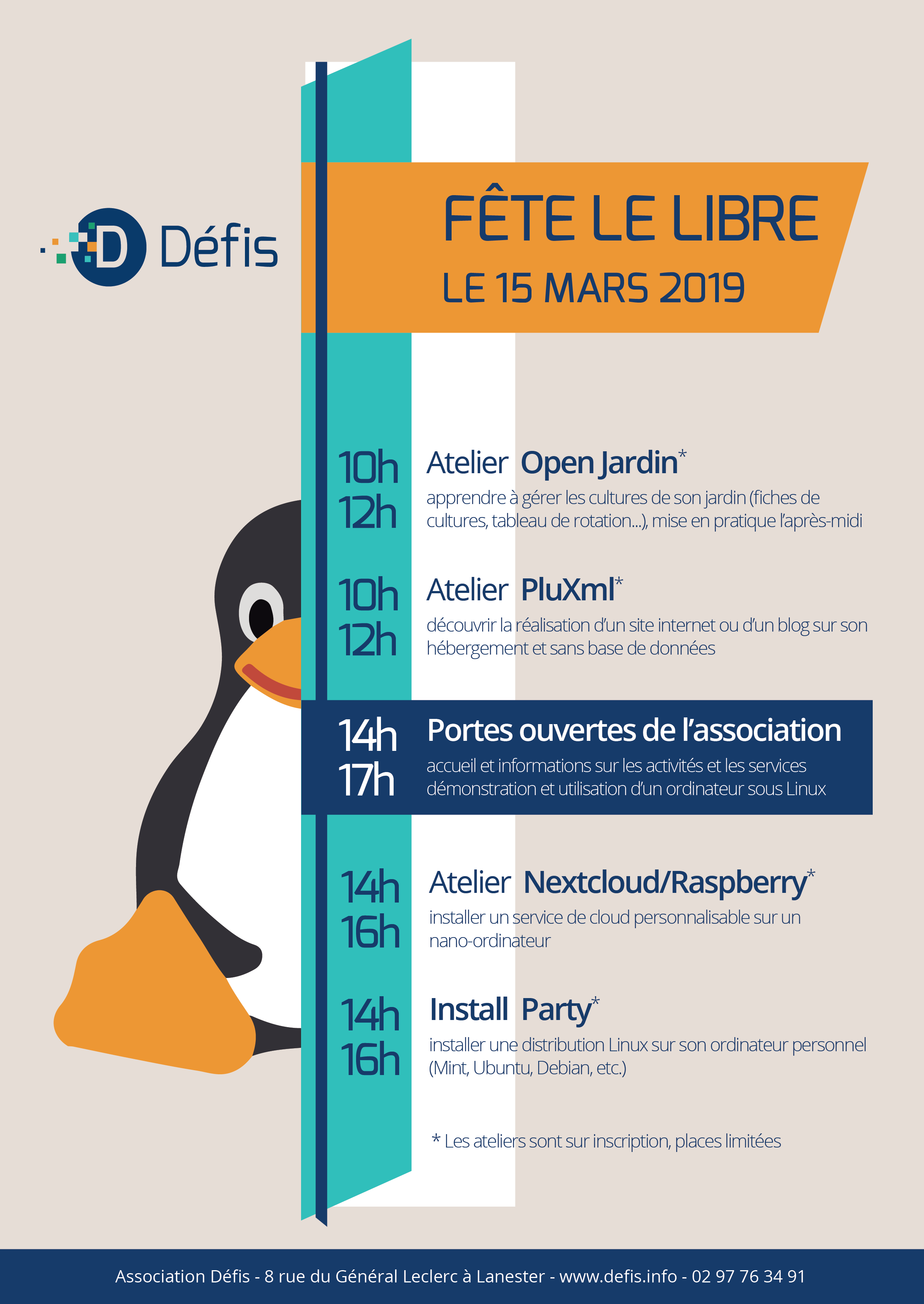 Affiche défis fete le libre 2019